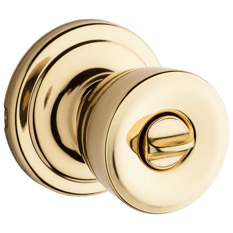 Abbey Privacy Door Knob, Polished Brass