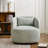 Linen Blend Upholstered Swivel Armchair With Ottoman-1495724040