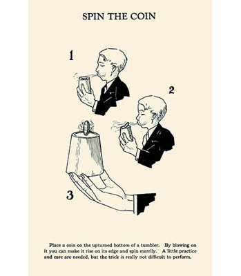 « spin the piece » par harry houdini, une publicité rétro