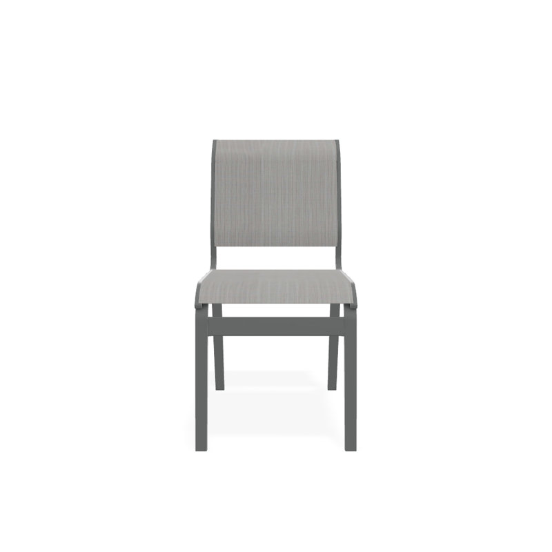 Chaise d'appoint de salle à manger Hiraku, Graphite texturé, Amalfi