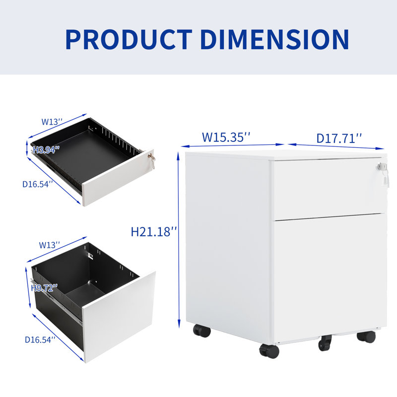 Locked Steel File Cabinet With 2 Drawers, White, Suits Legal/letter/a4/f4 Size Storage Requirements In Various Settings Accommodates Folders For Office Use