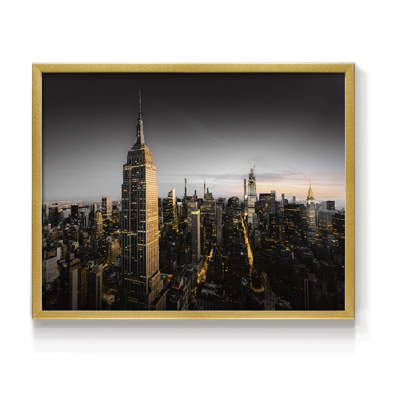 Goodnight NY - Reproduction encadrée - Restickable, H 22 po x l 28 po