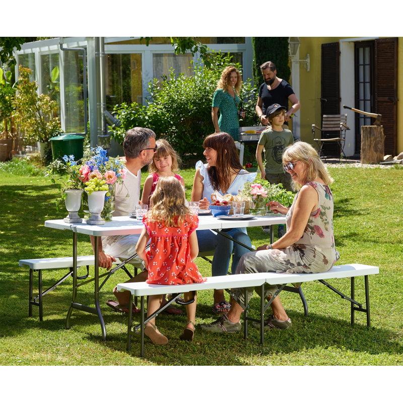 Entrekin Rectangular Folding Outdoor Picnic Table , 183cm cm W 76cm cm D