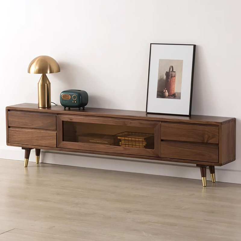 Meuble télé simple en bois, H 19,7 po x L 63 po x l 9,8 po