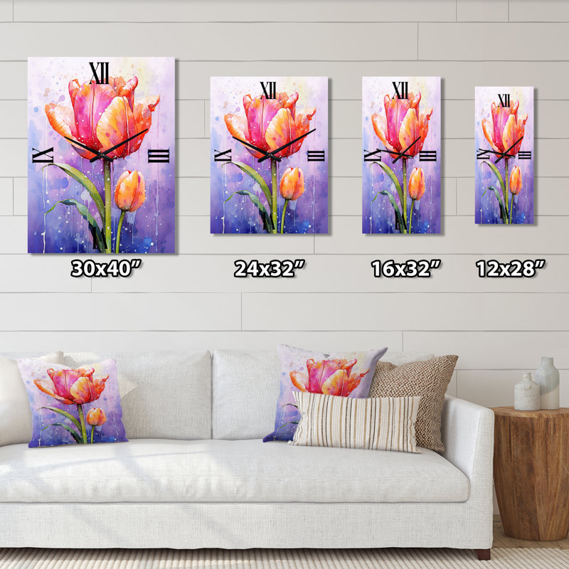 Horloge murale moderne Tulip, Moyen