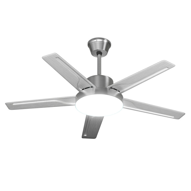 Ventilateur de plafond noir 52 po avec lumières et télécommande Télécommande avec 5 pales en bois réversible et 3 lumières DEL de couleur