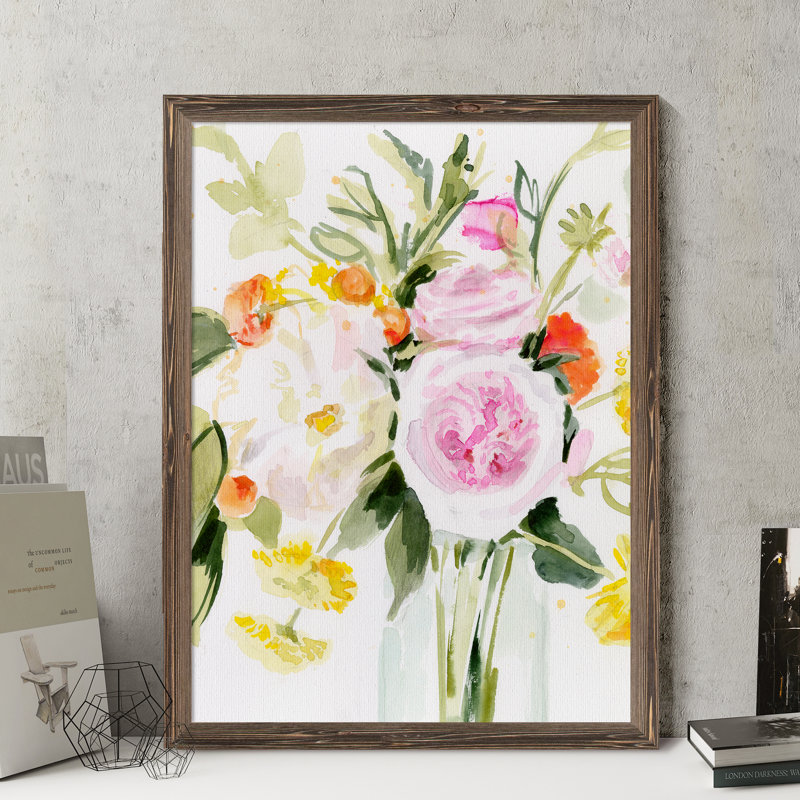 Reproduction d’art sur toile encadrée « loose arrangement ii » par paul cezanne, Espresso Framed Canvas
