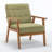 Nordic Style Solid Wood Upholstered Armchair-124292738