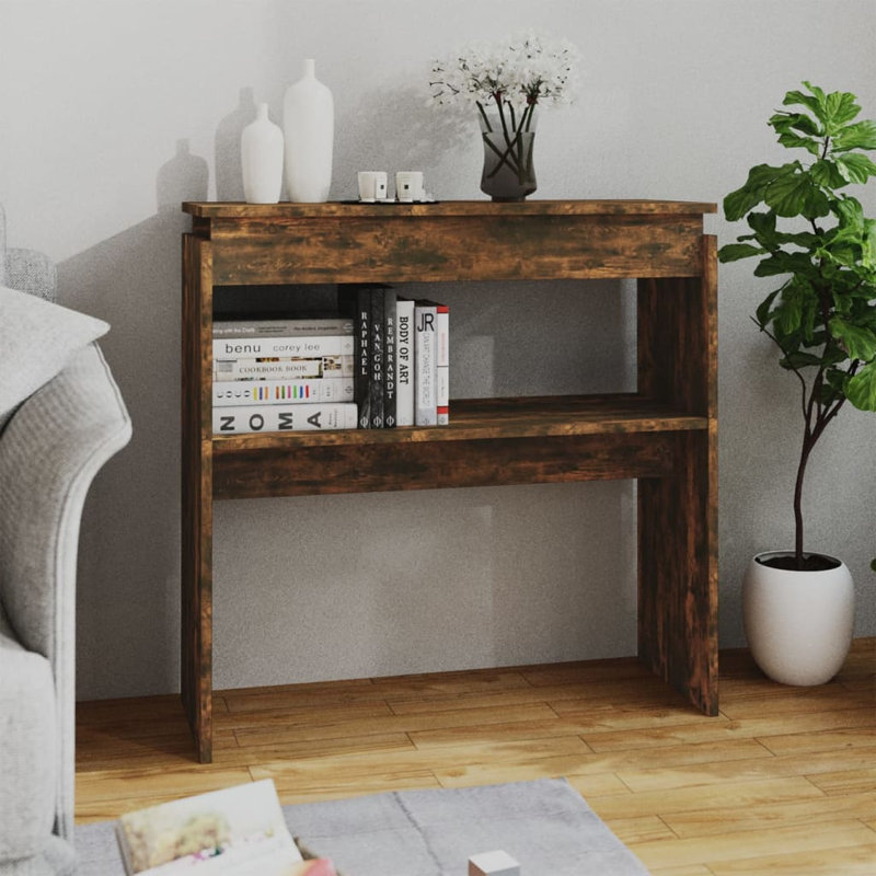 Console Table Entryway Table Hallway Narrow Side Table Engineered Wood, Smoked Oak
