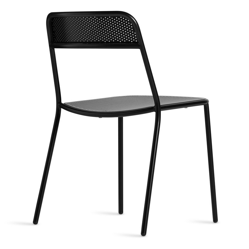 Trim Outdoor Dining Side Chair, Black