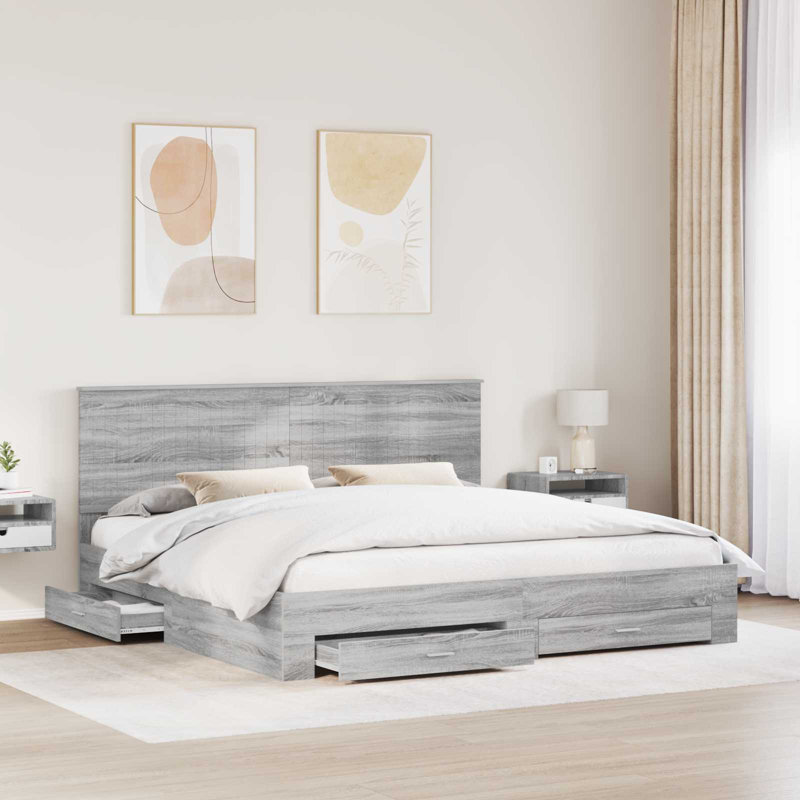 Bed Frame, Super King (6'), Grey Sonoma
