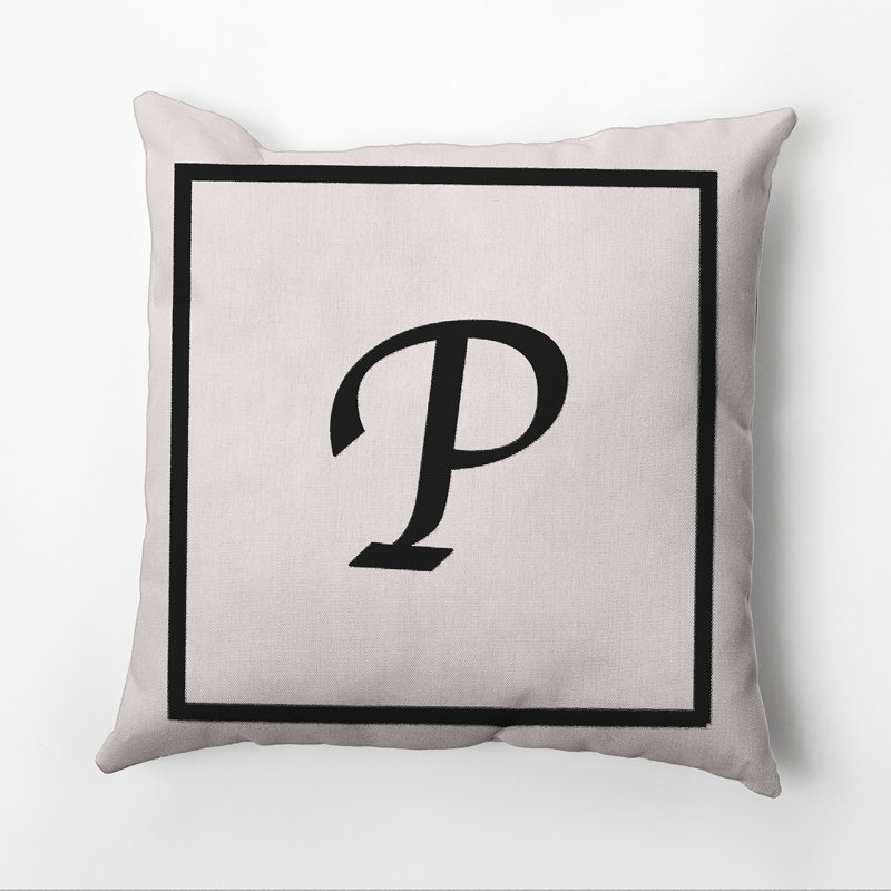 Reversible Throw Pillow, 16"x16", Flax/Black, P