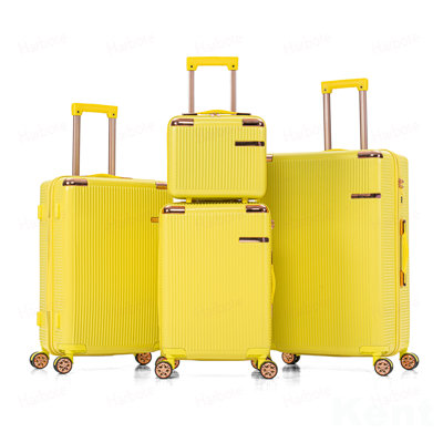 4-piece hard luggage (14/19/23/27 inches), ABS material, dual rotating four-wheel luggage, password lock, lightweight universal wheel luggage, suitable for family travel