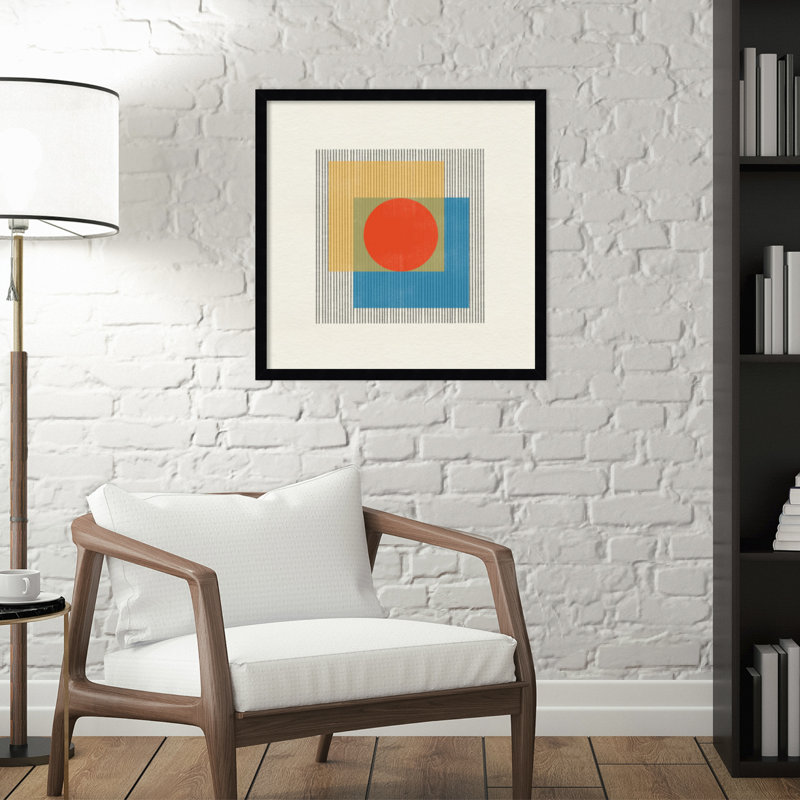 Midcentury Modern Object No 3 by Miuus, 21" H x 21" W x 1" D, Black