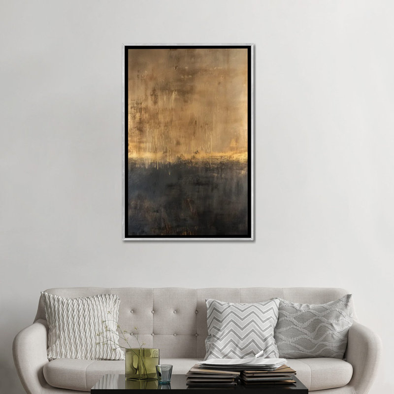 La lumière commence, H 48 po x l 32 po x P 1,5 po, Toile argentée avec cadre flottant, Pas de tapis