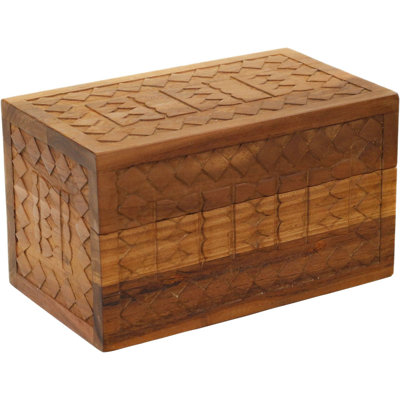 Manada™ Small Carved Teak Storage Box