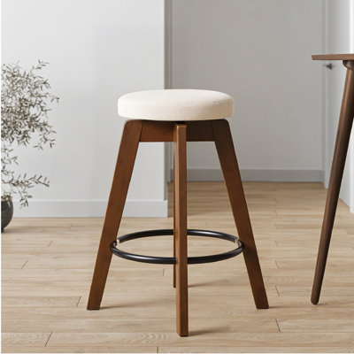 16" W Upholstered Swivel Counter Stool