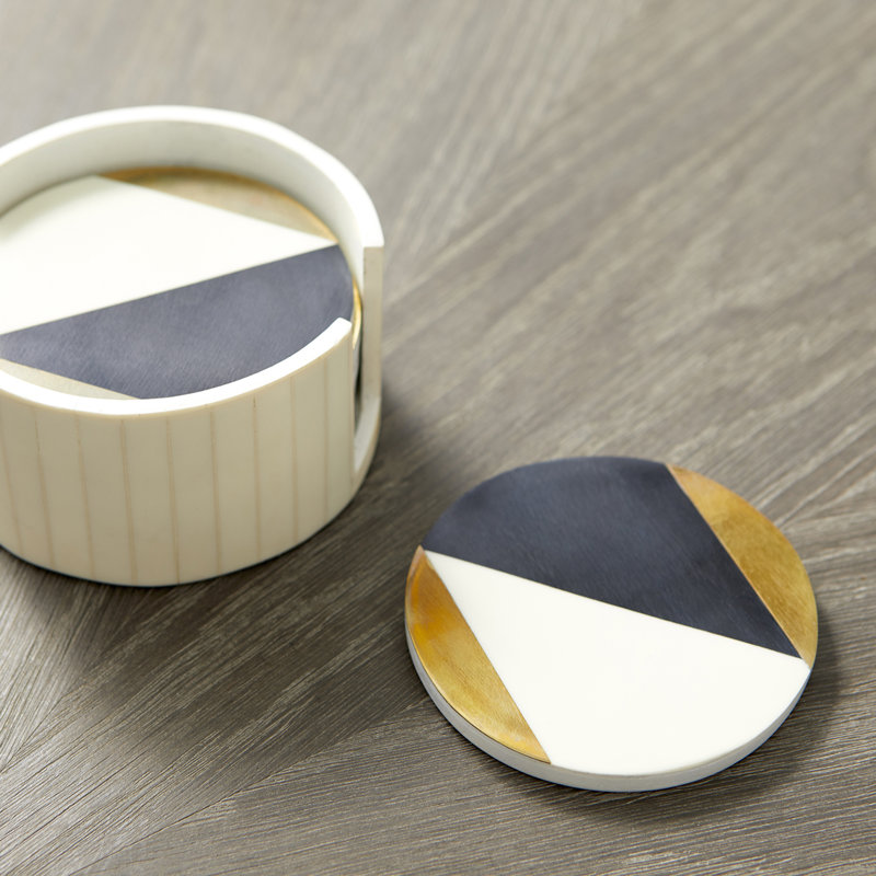 Modametric Coaster Set with Holder