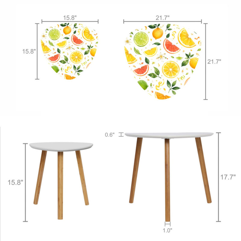 Ensemble de 2 tables basses gigognes Triangle