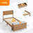 Twin Natural Oak Wood Bed Frame With Built-In Footboard Storage Bench,4 Drawers,Headboard,Heavy Duty,No Box Spring Needed,Mid-Century Modern Style