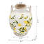 Vase en céramique 6,7 x 6,7 x 8,7 po avec motif jaune citron et petites poignées