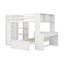 Lit mezzanine double avec lit simple, armoire, bureau et tablettes-1747098237