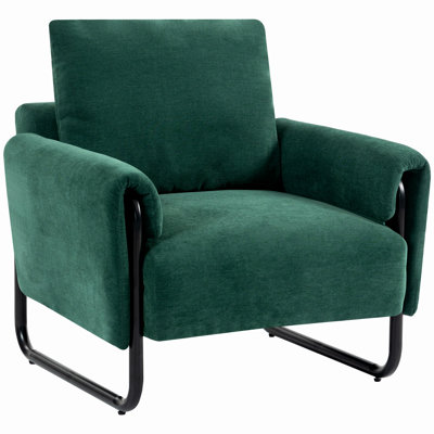 Upholstered Armchair Modern Accent Chair Chenille Fabric
