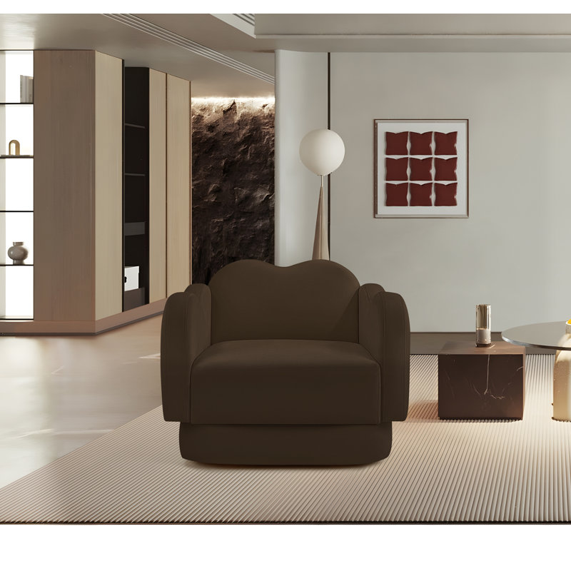 Chaise rembourrée Rainald, Velours brun