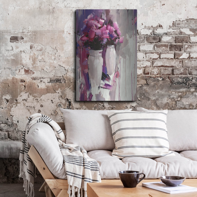 «Purple Bouquet» par Alexander Gunin, art mural en métal, H 36 po x l 24 po