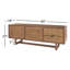 Grier 65.0L X 18.0W X 23.0H Medium Brown Solid Wood W/Cane Media Console-625781449
