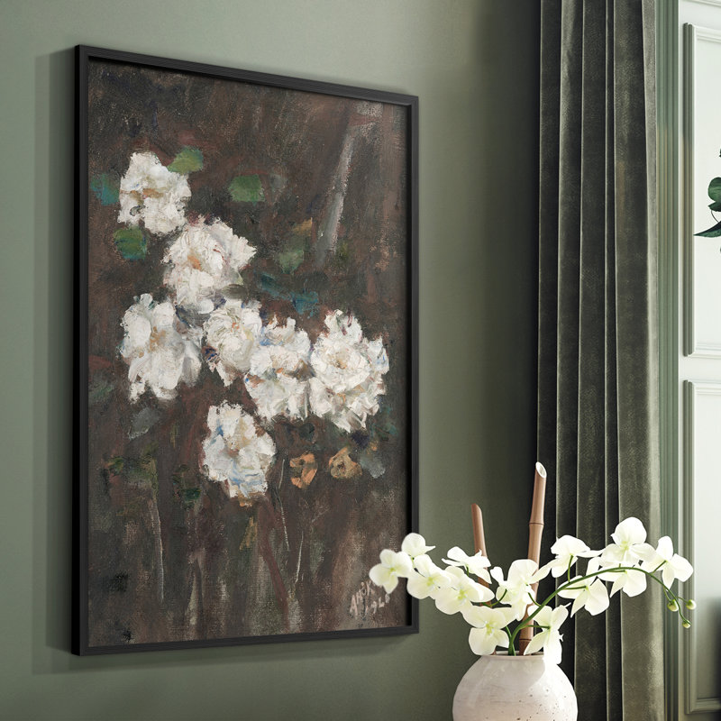 Imprimé floral rétro CCL XXXIX - impression encadrée, Noir