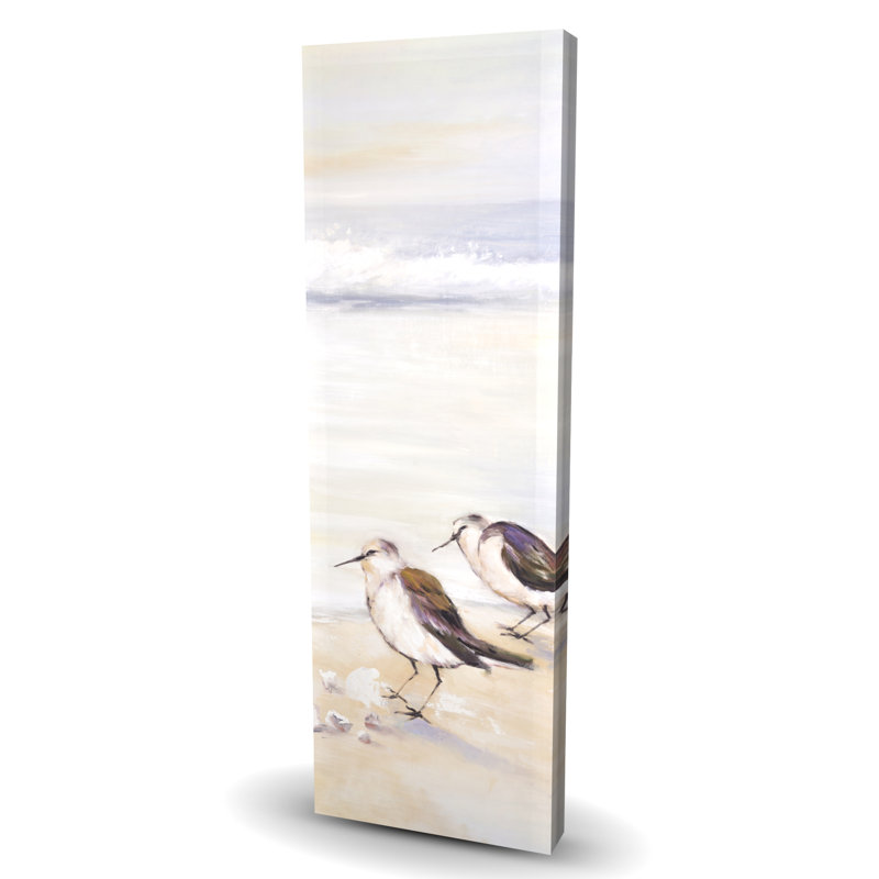 Two Sandpipers on the Beach - Animals Bathroom Canvas Decor