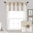 Linen Button Farmhouse Valance, 52" W X 18" L, & - Rustic Kitchen Valance For Windows - Pleated Color Block Design With Coconut Husk Button Detail - Kitchen Curtains Valance-112489623