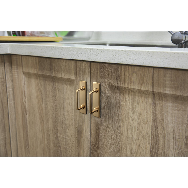 3‘’ Hole Pitch Sleek Bar Pull With G011 Backboard-Champagne Bronze, 3, Champagne Bronze