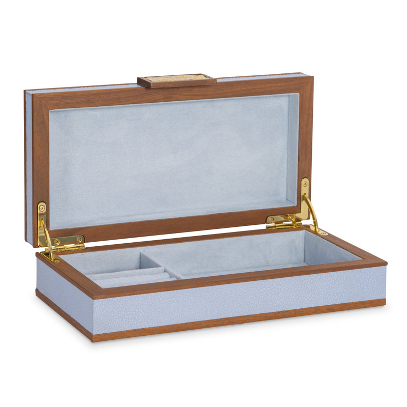 Embossed Leather Decorative Box, Light Blue