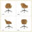 Leoh 37.5"Tall Modern Office Chair Curved Backrest with Height Adjustable and Metal Base-753711711