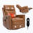 Gnuine Leather Heat Massage Manual Recliner Chair With Rocker And Swivel For Living Room-1701698585