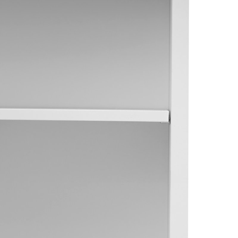Media Storage Cabinet, 8-Tier DVD Shelf Organizer, 22.01 x 8.74 x 50.98 in Multimedia Storage Organizer for CDs, DVDs, Books & Games, CD Shelf for Living Room, Home Office, Recording Room, White
