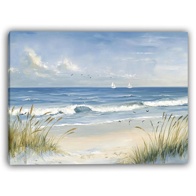 Seaside Journey in Serenity - Wrapped Canvas Wall Art