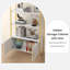 Arched Book Shelf, Bookcase With Doors Storage, 180cm Tall Bookshelf With Sturdy Metal Frame, E1 Quality Boards, Freestanding Display Shelving Unit Living Room-1496160675