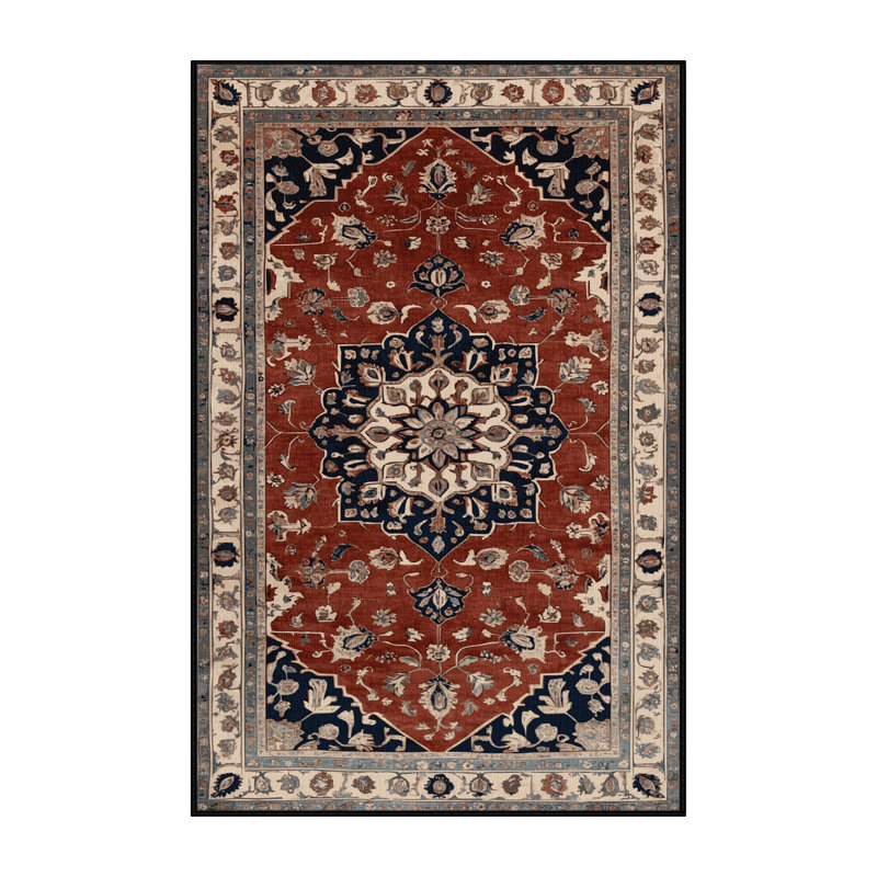Tapis brun turc lavable à la machine, Rectangulaire 8 pi x 10 pi