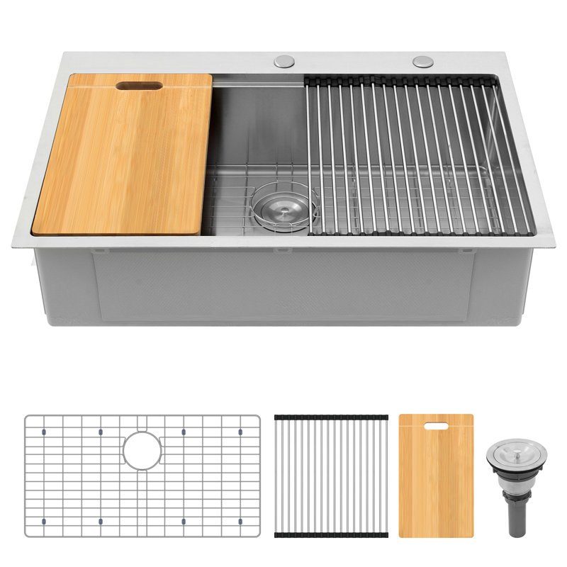 Évier de cuisine 33 L, Acier inoxydable