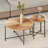 Radial Pattern 2-Piece Coffee And End Table Set – Waterproof MDF With PVC Cover, Distressed Cylindrical Design-1133093334