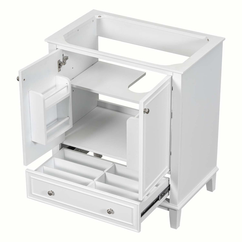 Base de meuble-lavabo simple 29,5 po seulement, Blanc