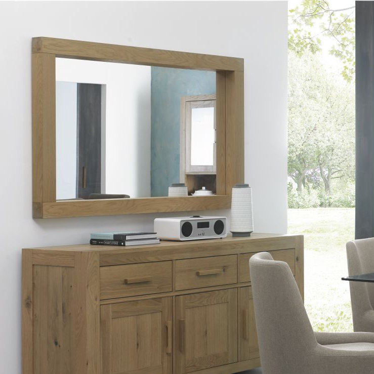 Bowenfels Wood Flat Wall Mirror, Light Oak