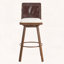 Tabouret de bar d'intérieur rembourré pivotant avec structure en métal et finition noyer, ensemble de 2