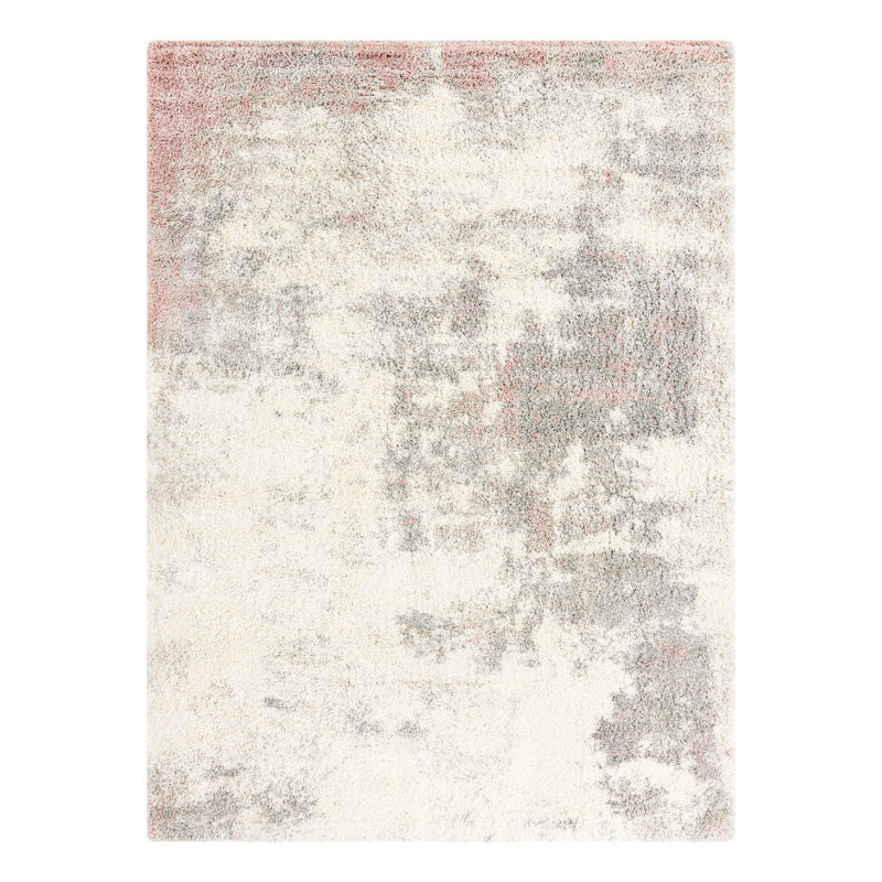 Tapis de couloir gris / ivoire en polypropylène tissé à la machine 2 pi x 6 pi, Rectangle 9 pi x 12 pi 2 po