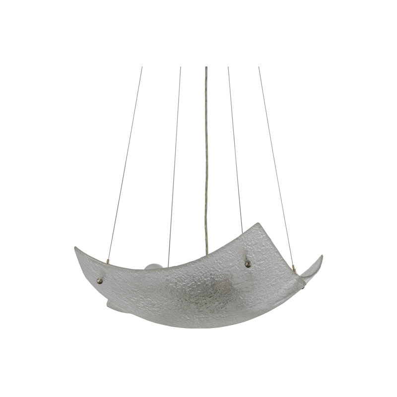 Lustre carré/rectangulaire à 4 lumières ombrées, Transparent
