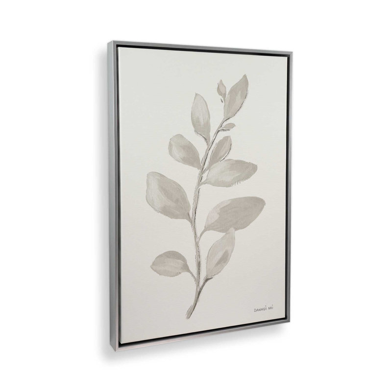 «Elegant Grey Leaves I», Chrome poli, H 18,75 po x l 12,75 po