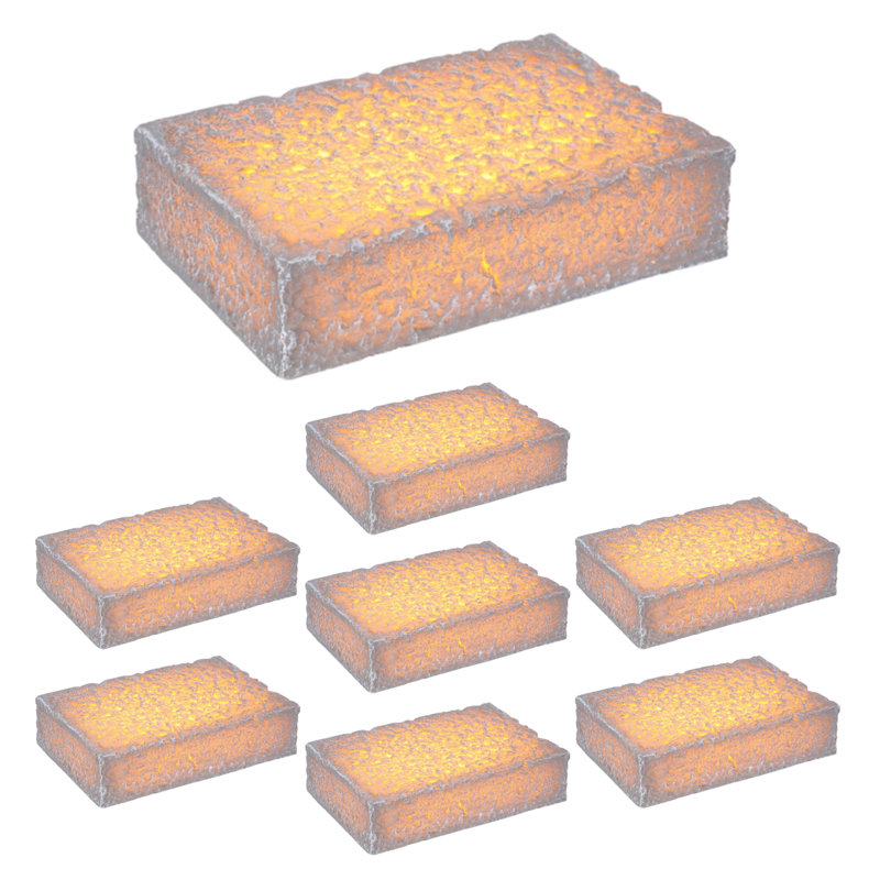 6 lumières de pavé en pierre 6 x 9 pouces 3W, éclairage à brique basse tension AC / DC 5ct 12-24V, 6 x 9 pouces
